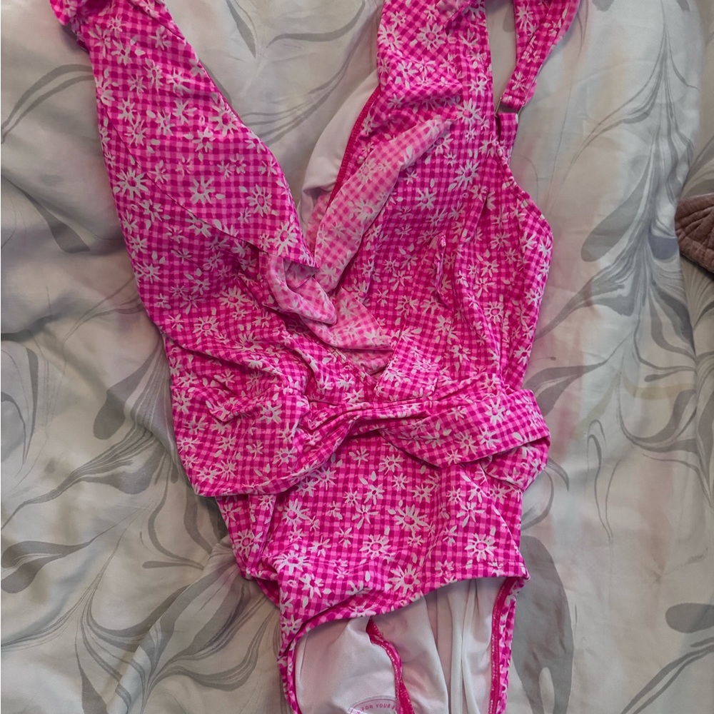 Pink Floral One-Piece Swimsuit